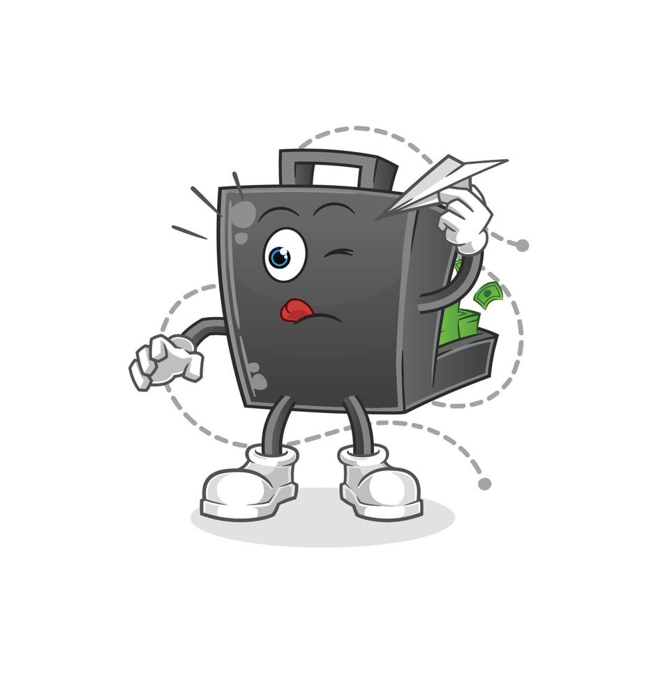 money briefcase  cartoon mascot vector illustration. cartoon vector