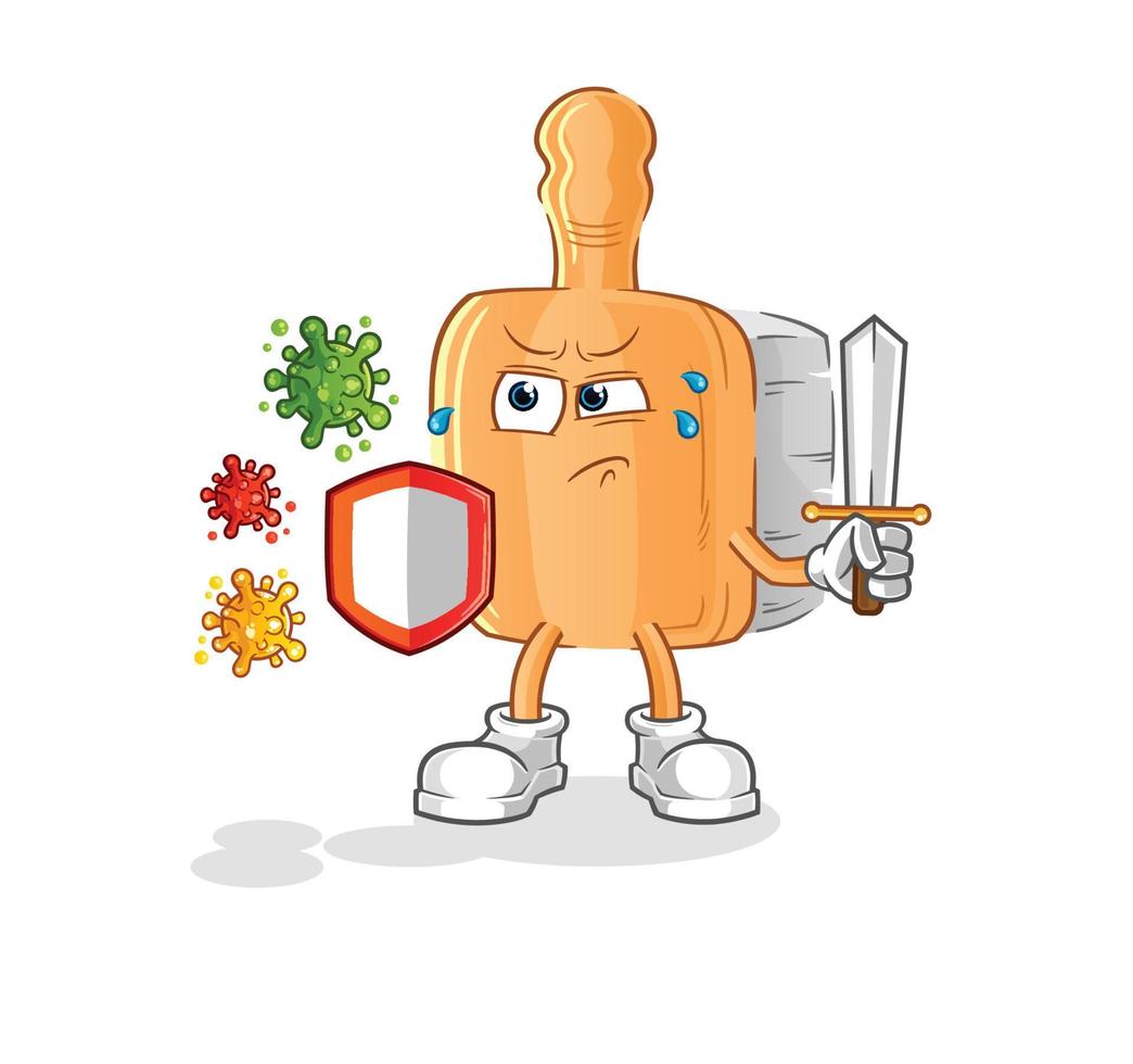 wooden brush cartoon mascot. cartoon vector