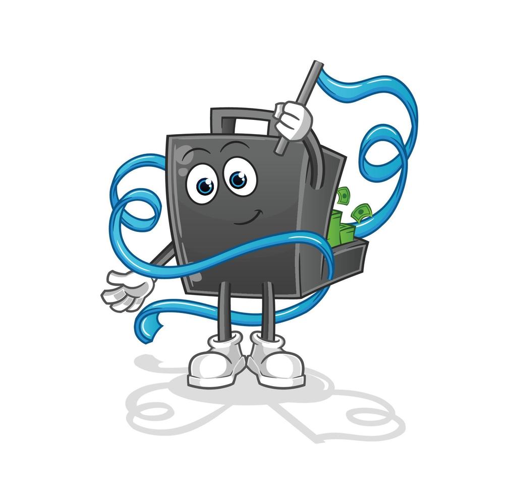 money briefcase  cartoon mascot vector illustration. cartoon vector