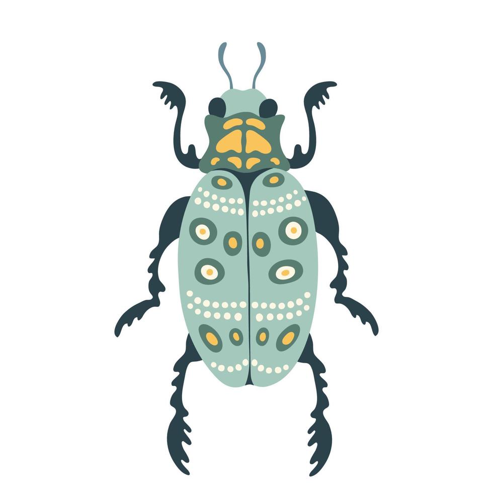 insecto exótico, icono de escarabajo. insecto insecto en estilo de dibujos animados plana aislado sobre fondo blanco. ilustración vectorial para impresión, guardería, prendas de vestir, tarjetas. vector