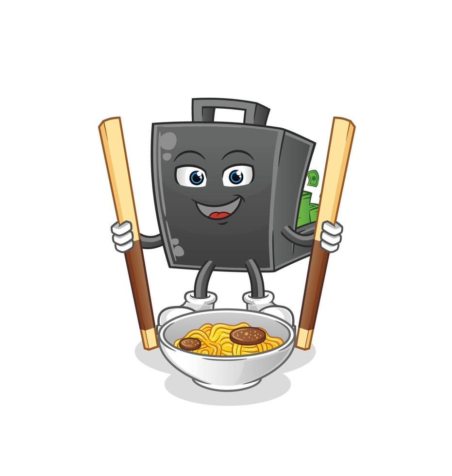 money briefcase  cartoon mascot vector illustration. cartoon vector