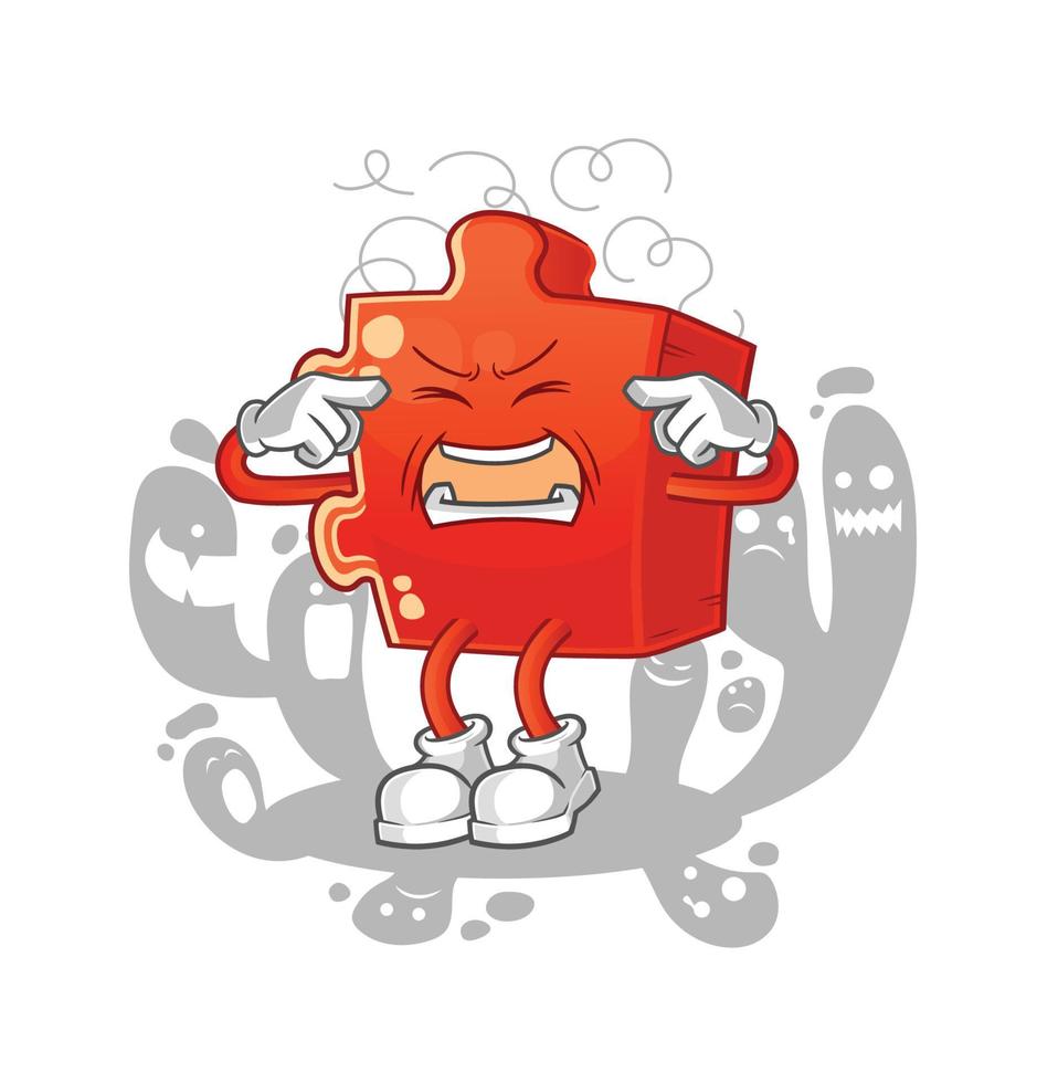 puzzle cartoon character. cartoon mascot vector illustration