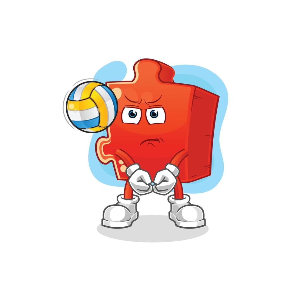 puzzle cartoon character. cartoon mascot vector illustration