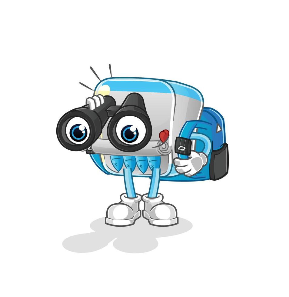 canned fish  dizzy head mascot. cartoon vector