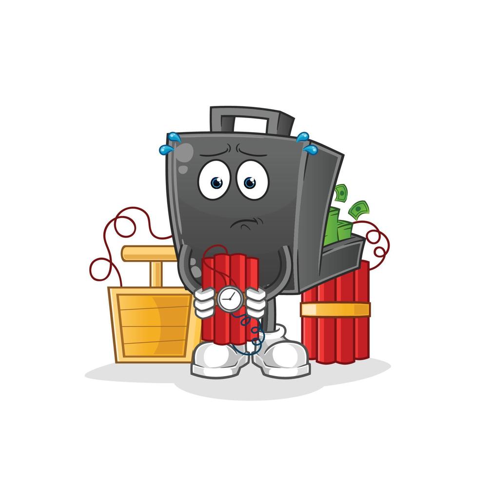 money briefcase  cartoon mascot vector illustration. cartoon vector