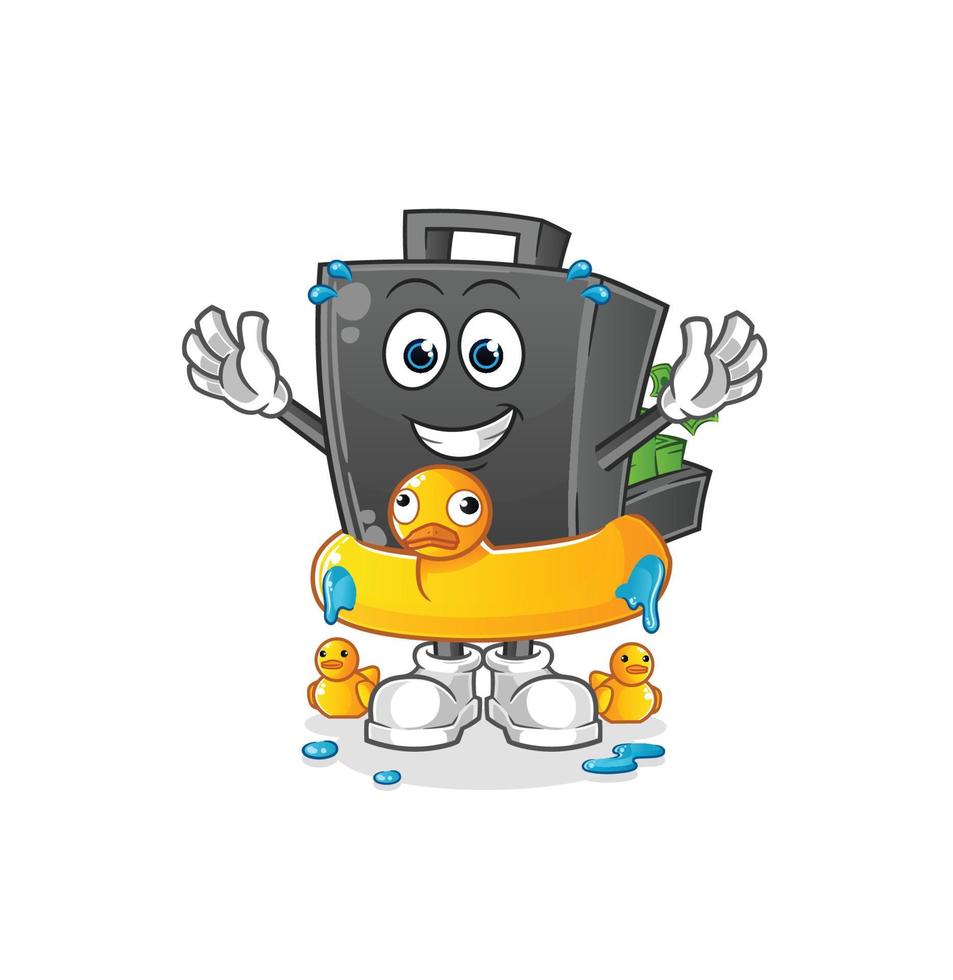 money briefcase  cartoon mascot vector illustration. cartoon vector