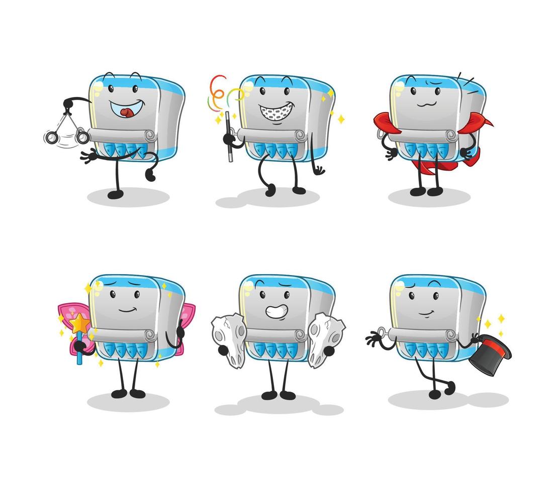canned fish  dizzy head mascot. cartoon vector