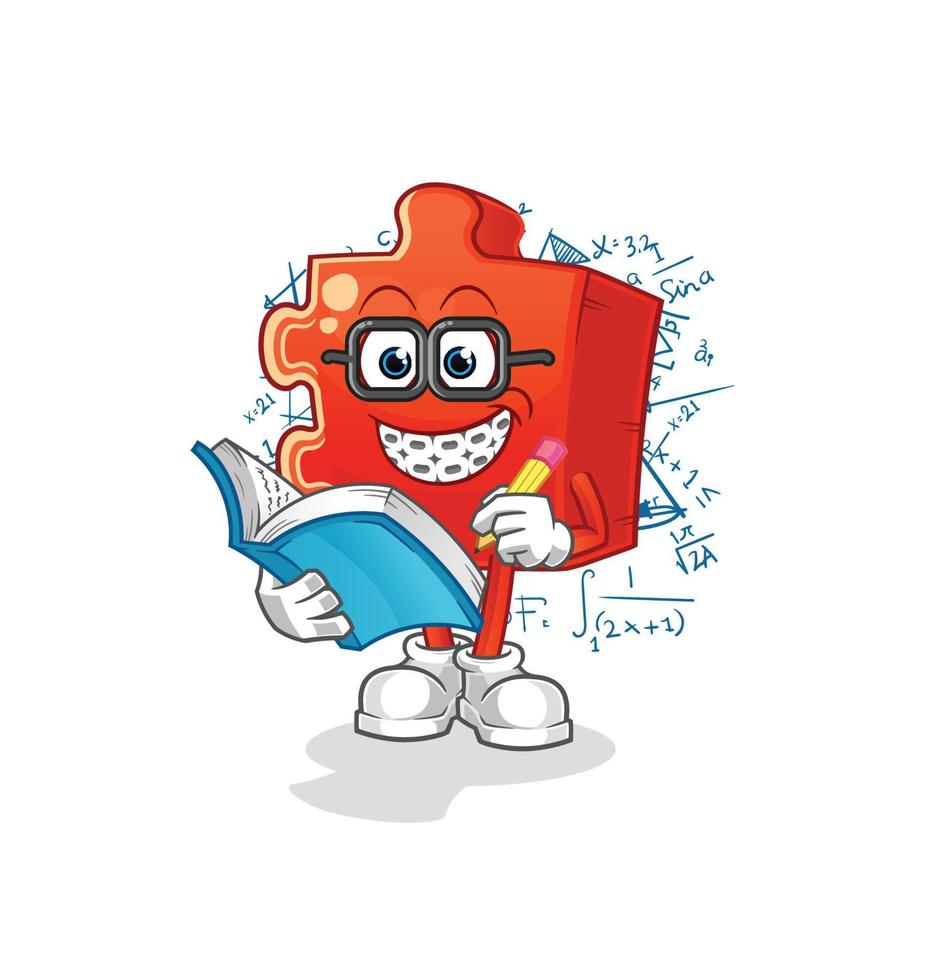 puzzle cartoon character. cartoon mascot vector illustration