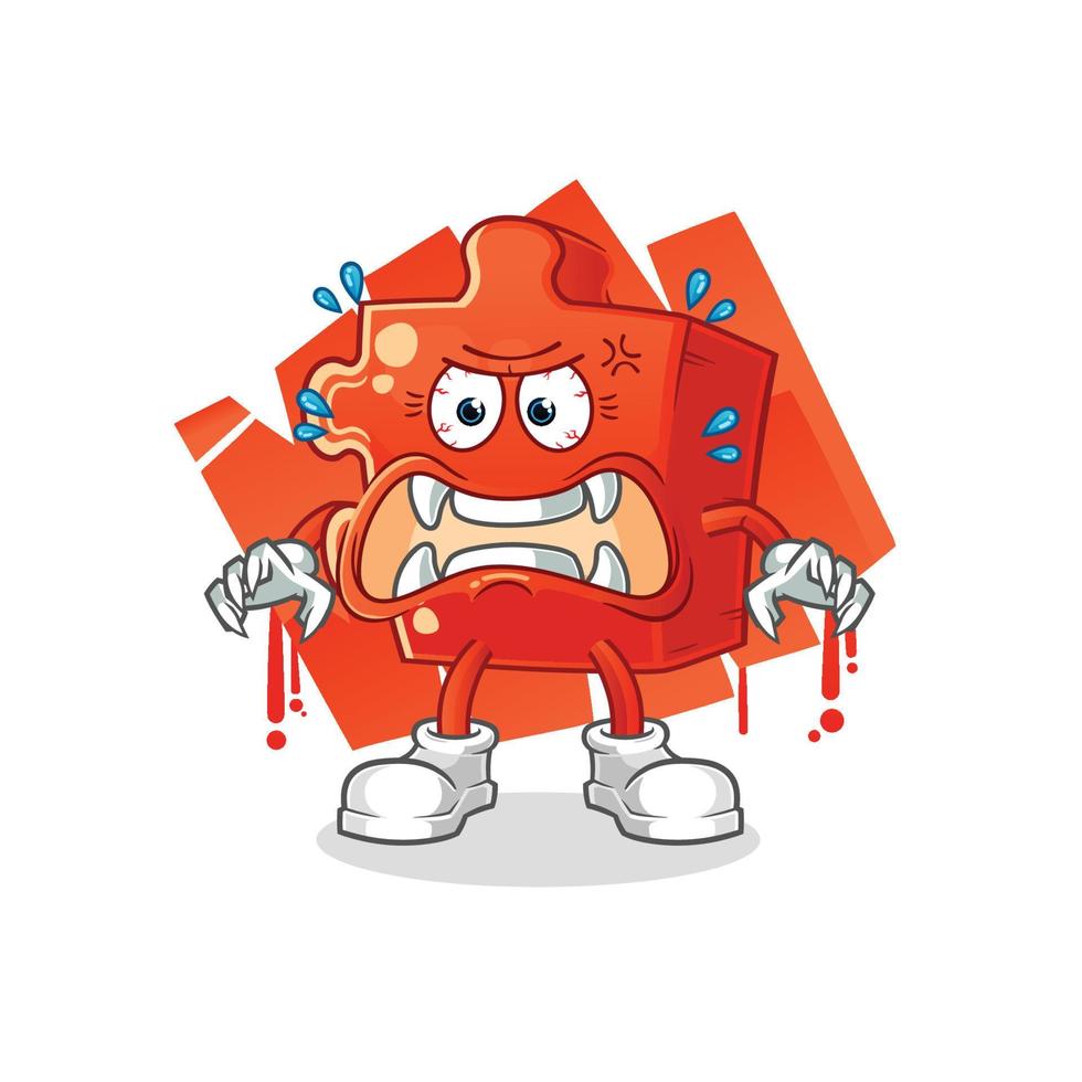 puzzle cartoon character. cartoon mascot vector illustration