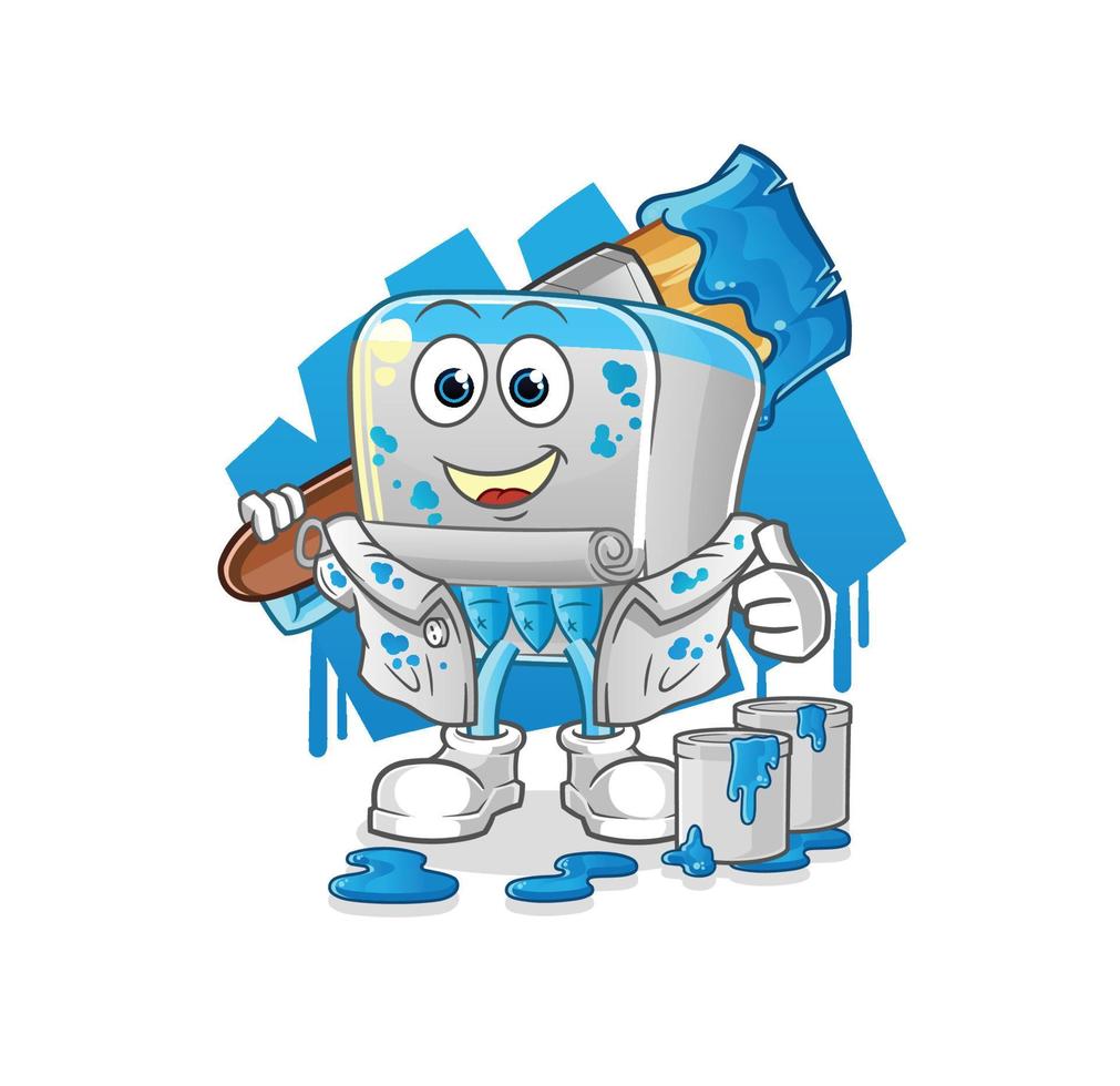 canned fish  dizzy head mascot. cartoon vector
