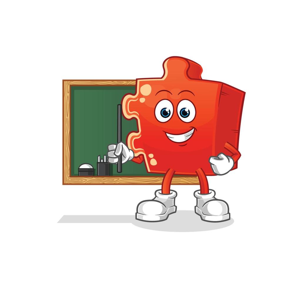 puzzle cartoon character. cartoon mascot vector illustration