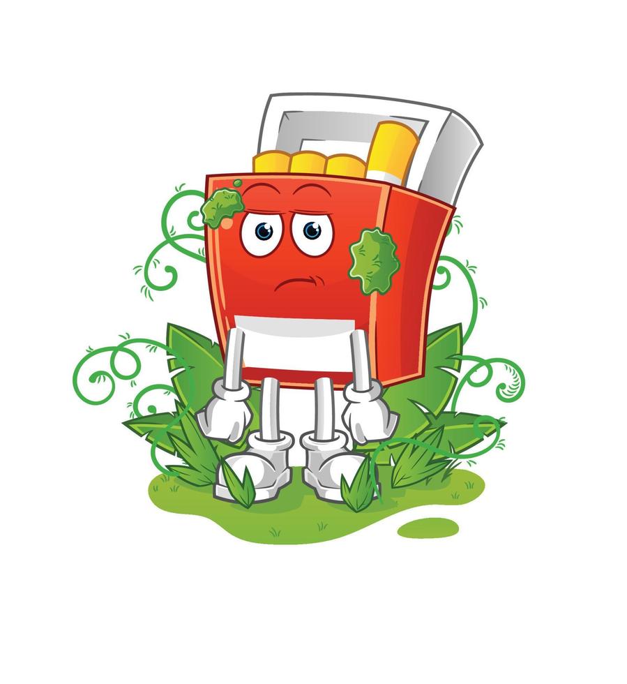 pack of cigarette  cartoon vector. cartoon mascot vector illustration