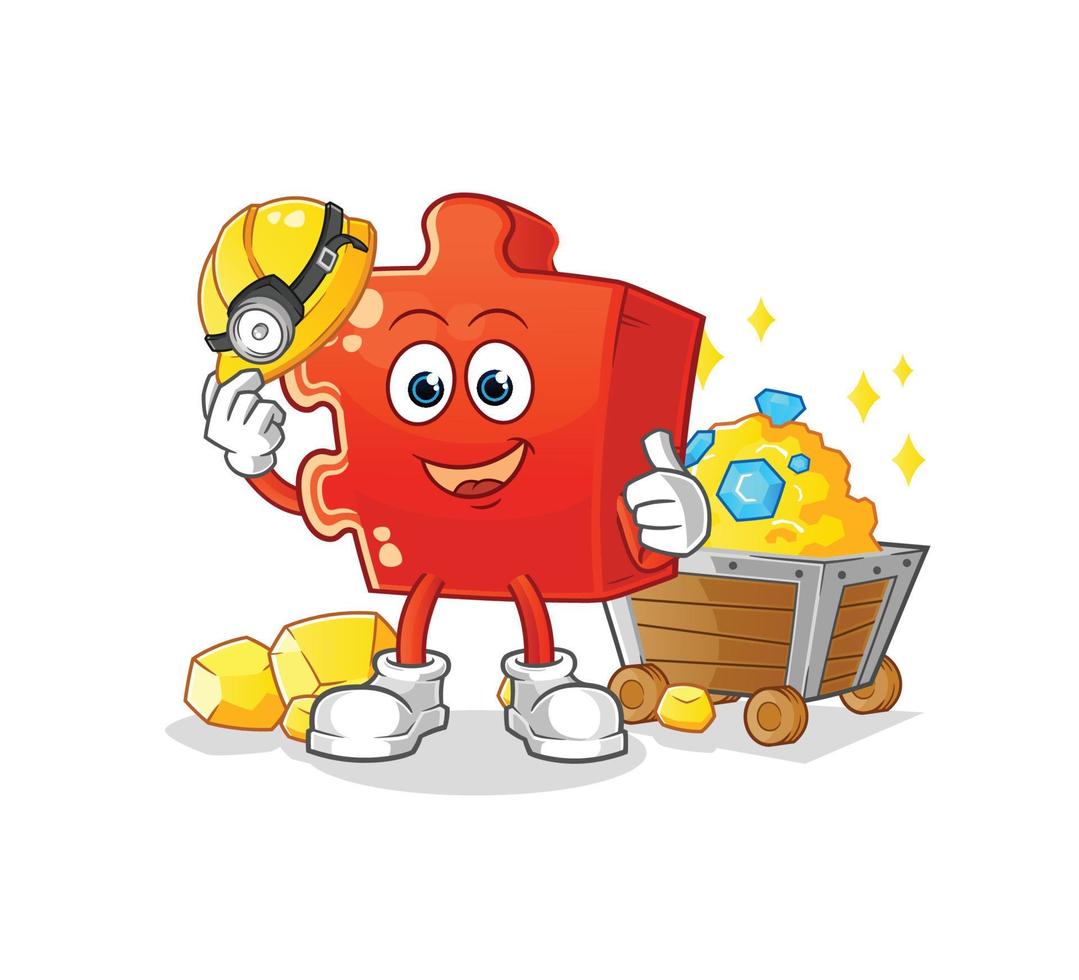 puzzle cartoon character. cartoon mascot vector illustration