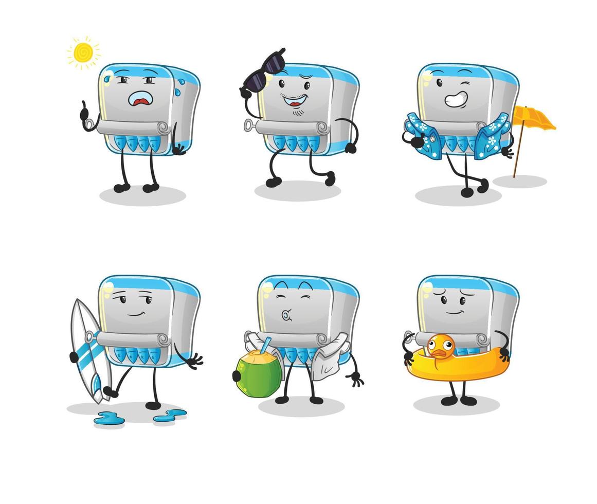 canned fish  dizzy head mascot. cartoon vector