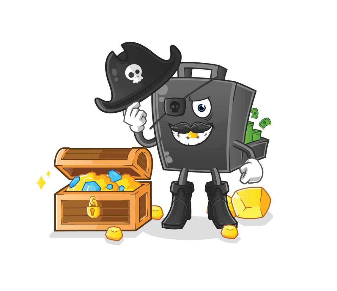 money briefcase  cartoon mascot vector illustration. cartoon vector