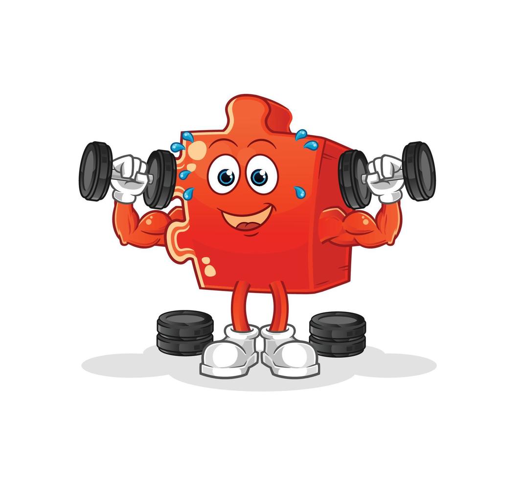 puzzle cartoon character. cartoon mascot vector illustration