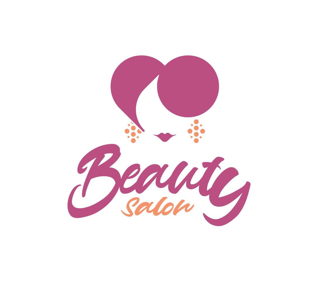 Love Beautiful Woman Feminine using Earing Logo Design vector