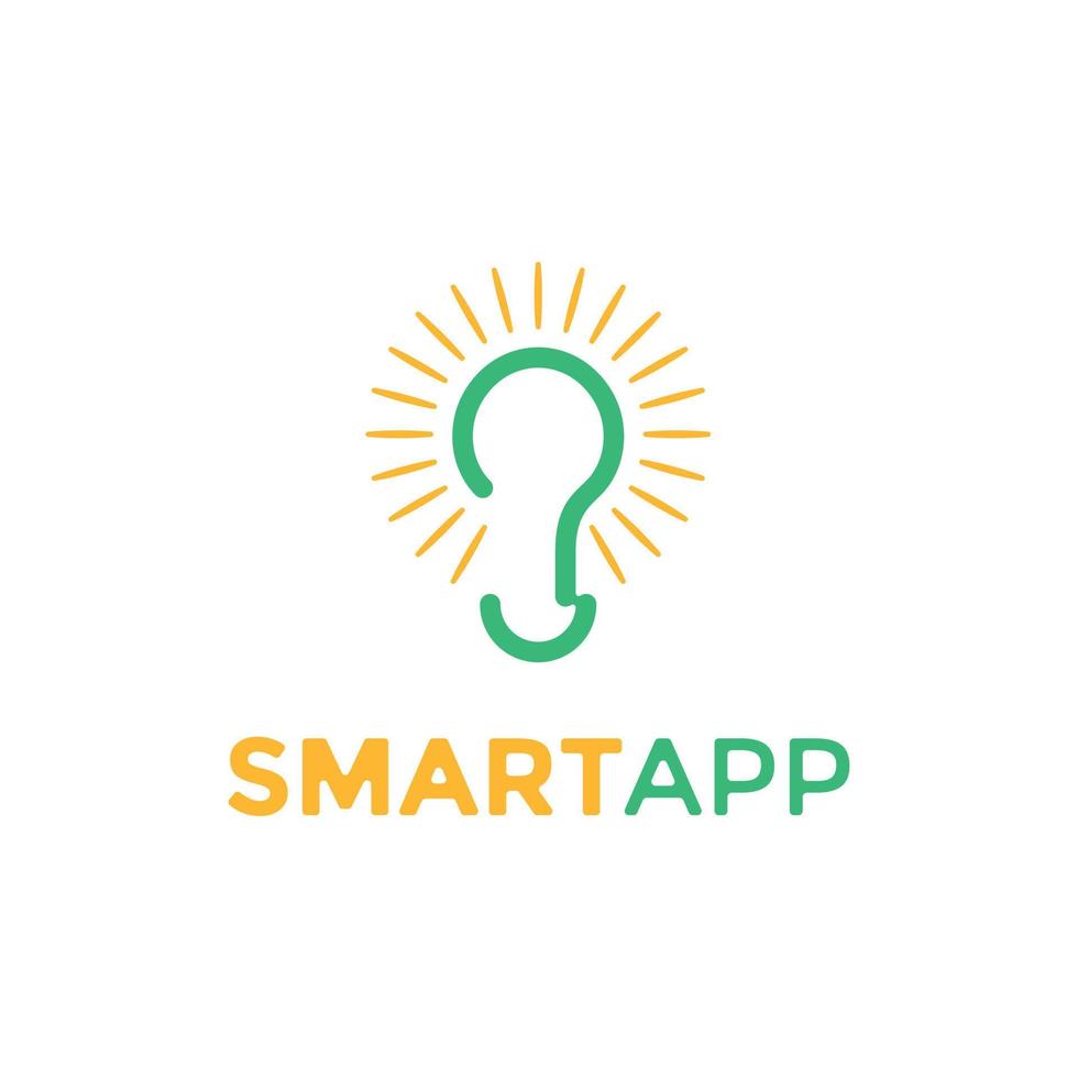 Light Bulb with Smart Idea Illustration Logo Design vector