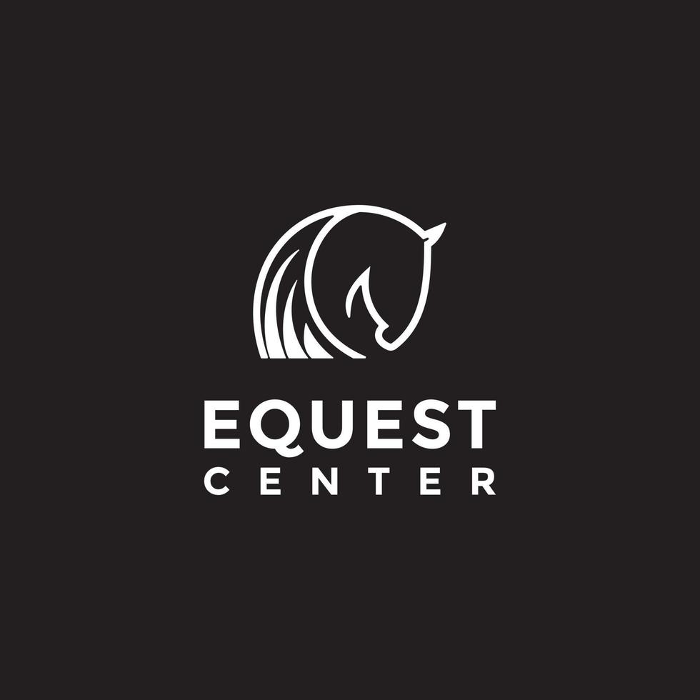 logotipo de silueta de mamífero de caballo, diseño de logotipo de esgrimista de dobbin de heroína de corcel equino ecuestre vector