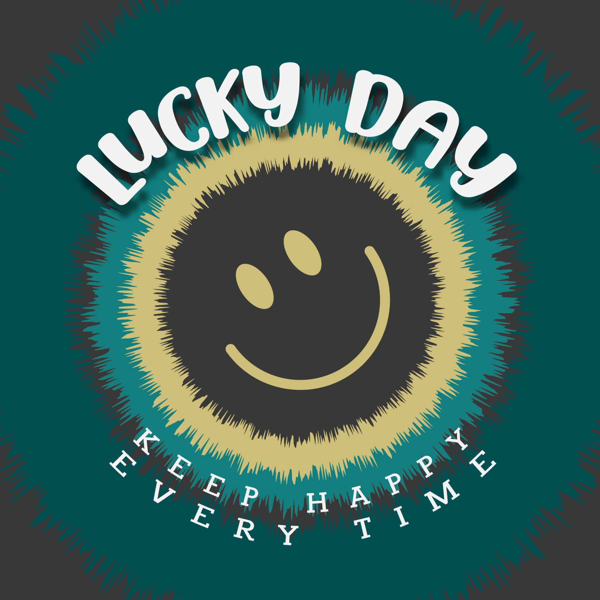 Lucky Day Abstract Background Design Poster Illustration. Smile Cover