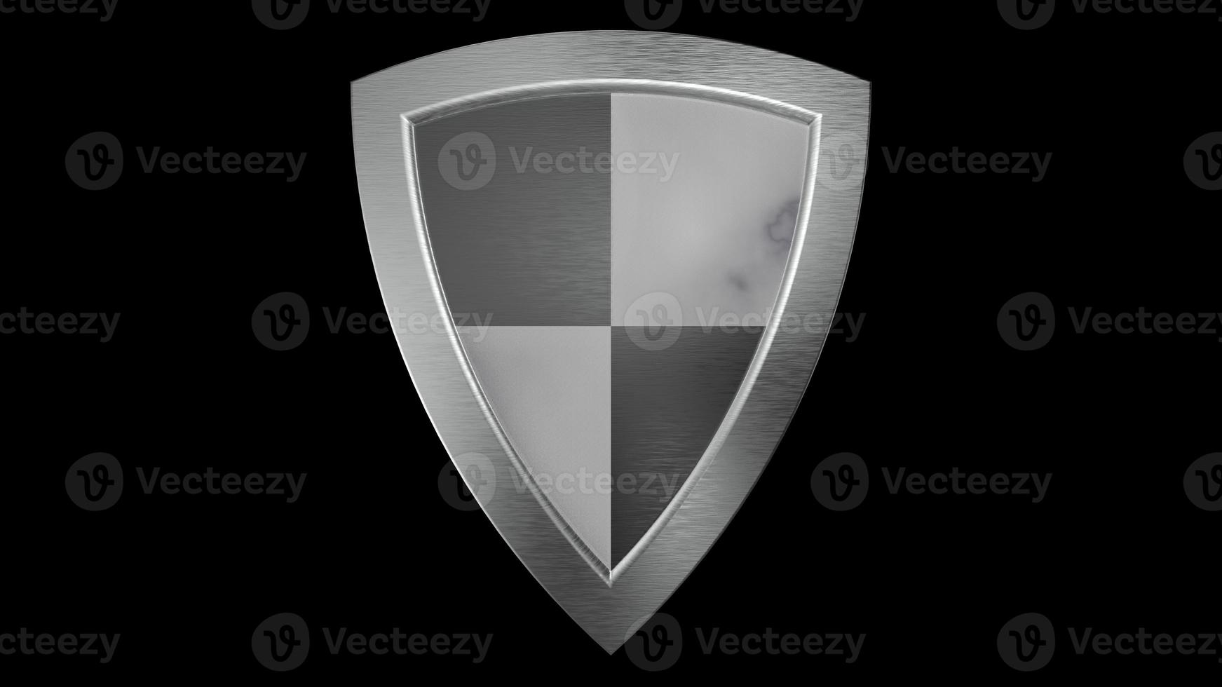 shield black white silver medieval 3d illustration render photo