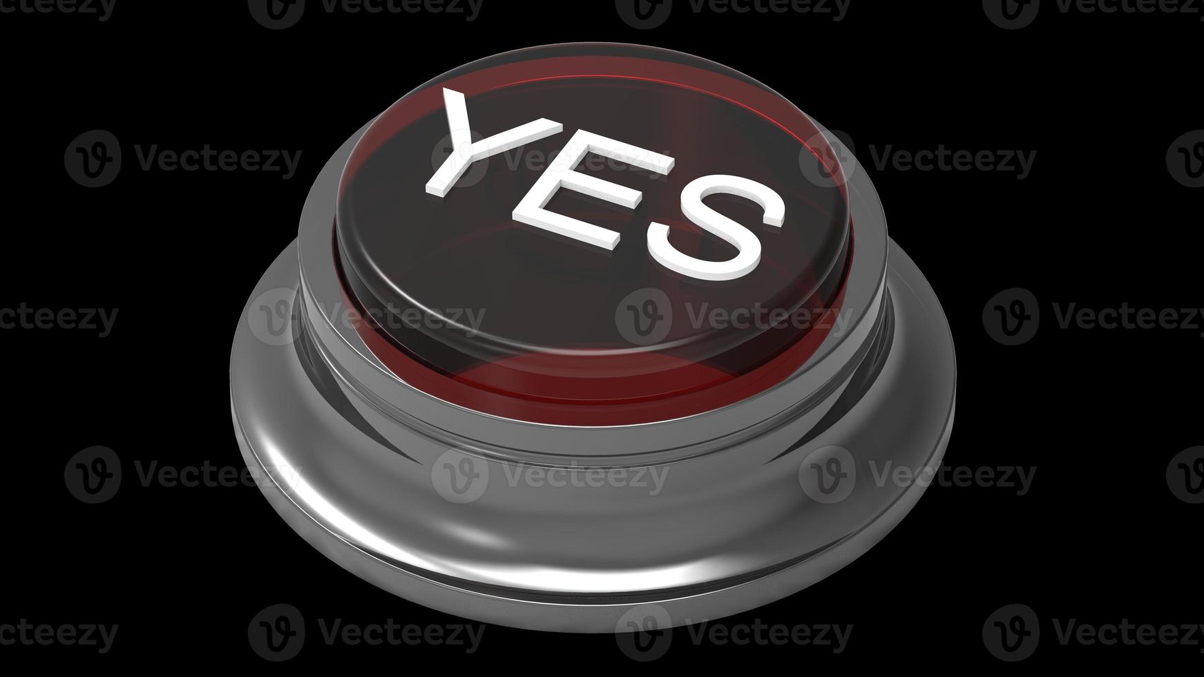 yes button red and white isolated 3d illustration render photo