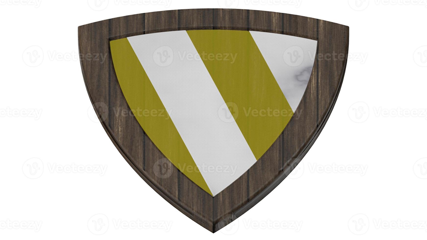 shield wood medieval 3d illustration render photo