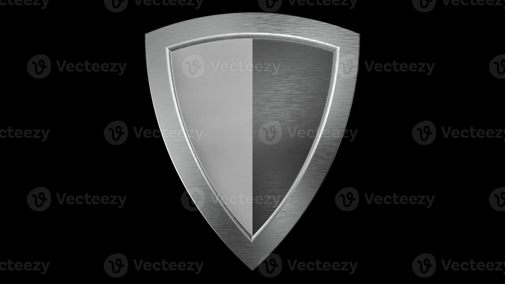 shield silver black white medieval 3d illustration render photo