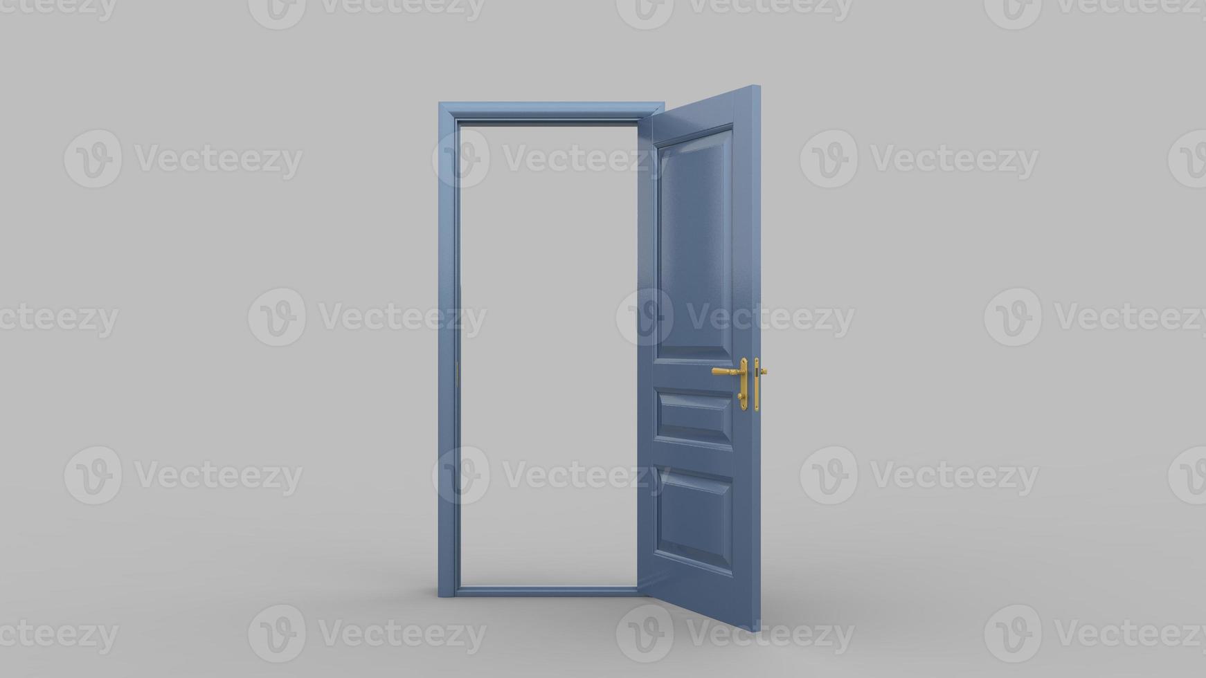 Set of different metal gray door isolated 3d illustration render on white background photo