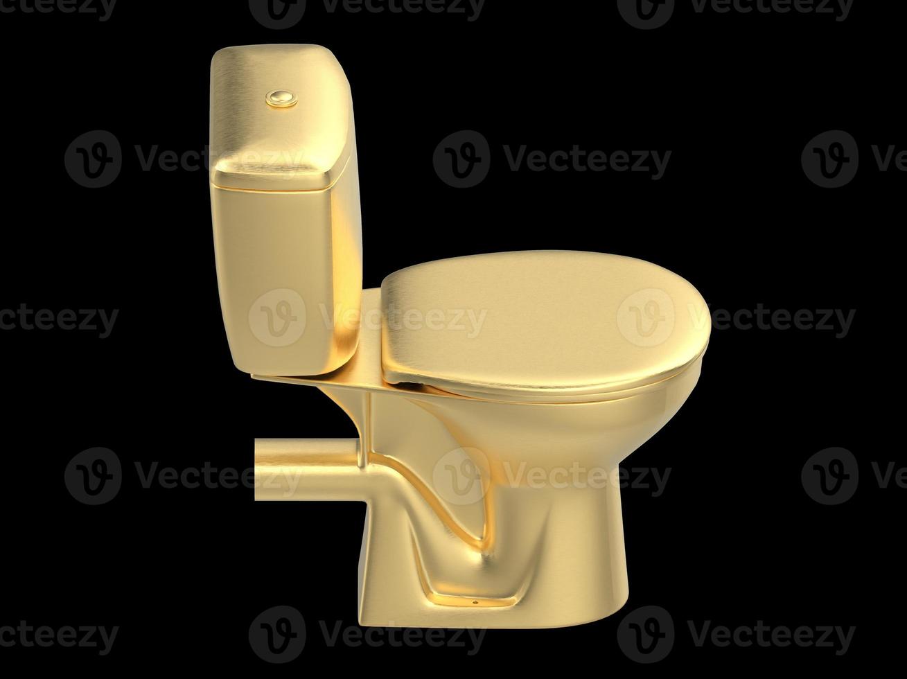 gold toilet wc 3d illustration photo