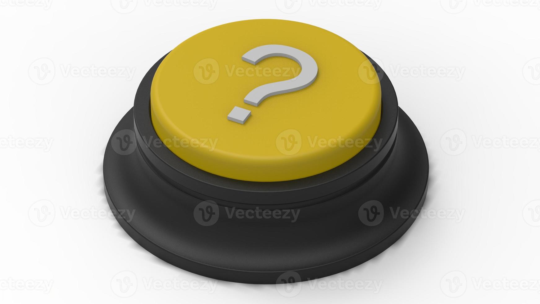 yellow question mark button isolated 3d illustration render photo