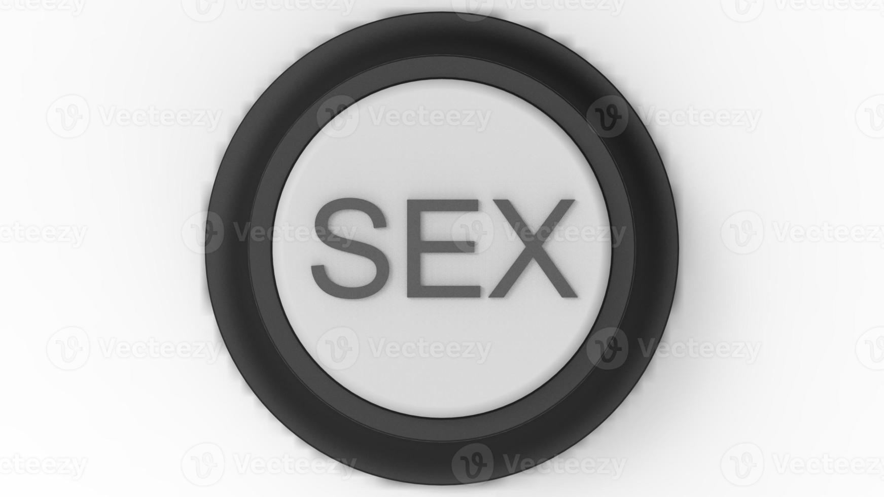 white sex button isolated 3d illustration render photo