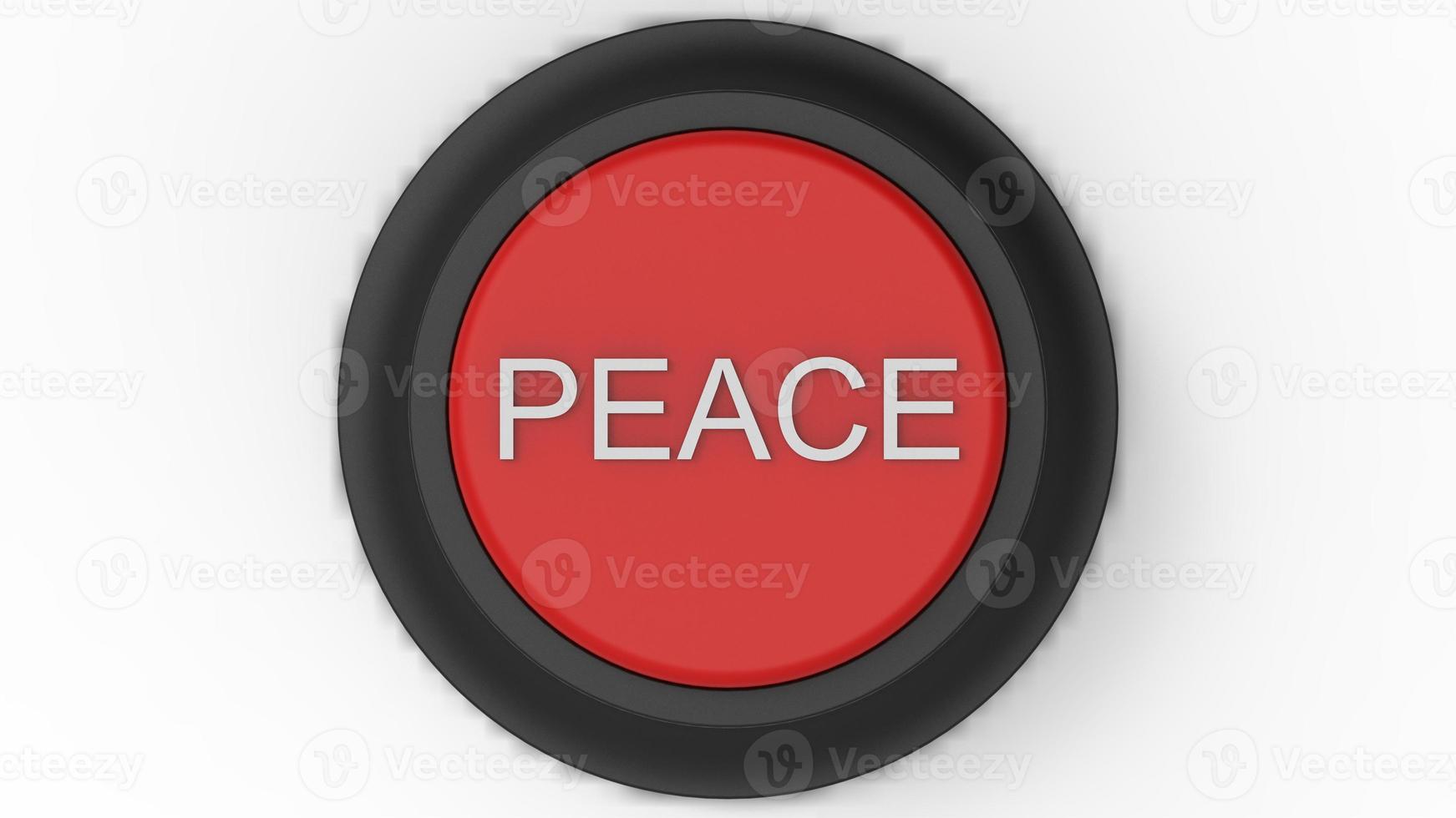 red button peace isolated 3d illustration render photo