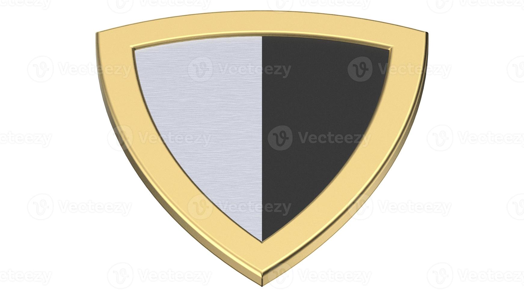 gold shield medieval 3d illustration render photo
