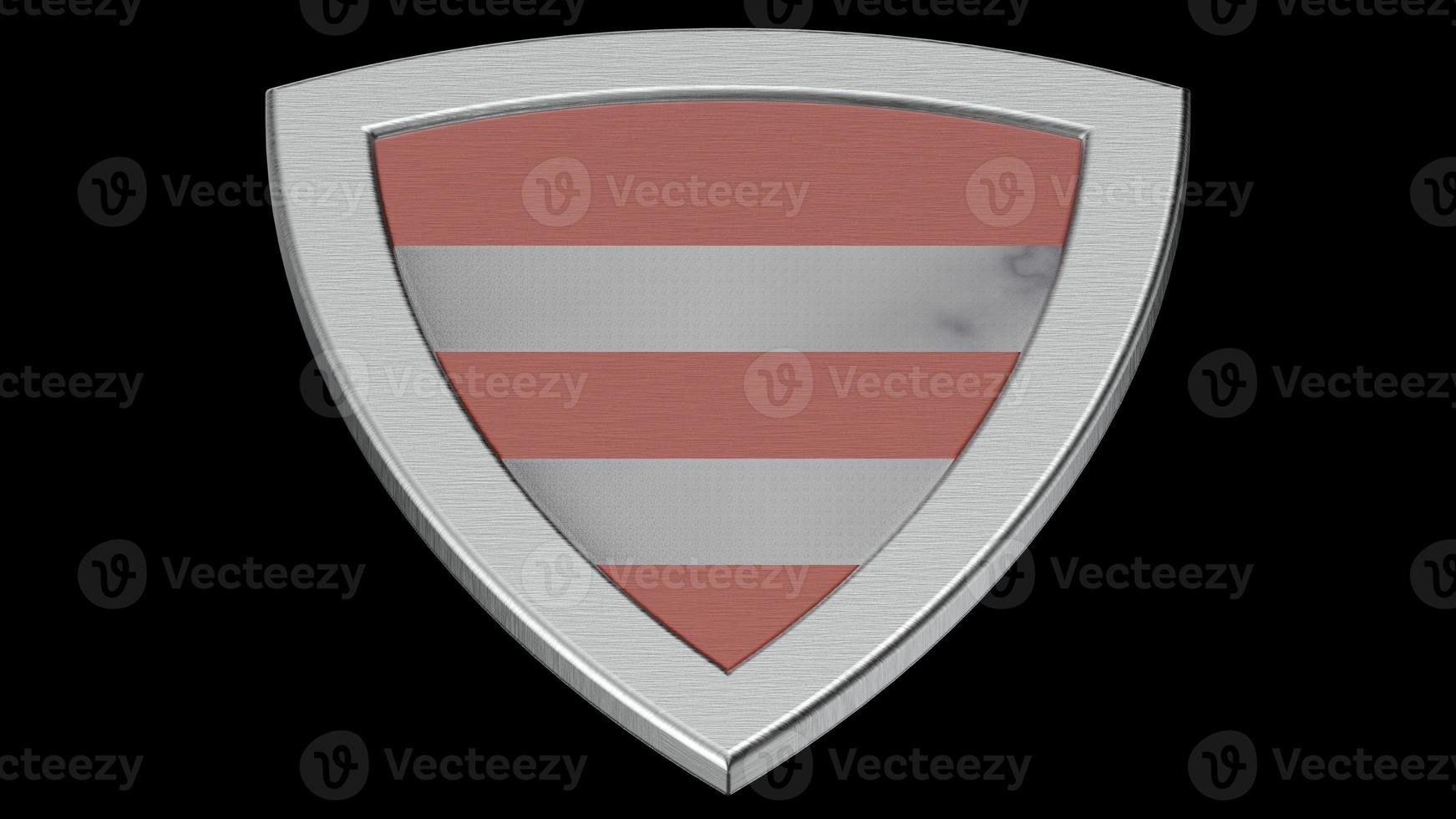 shield silver medieval 3d illustration red render photo