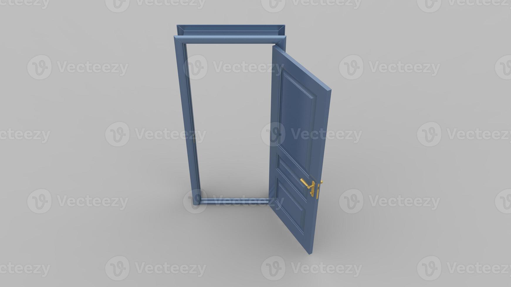 Set of different metal gray door isolated 3d illustration render on white background photo
