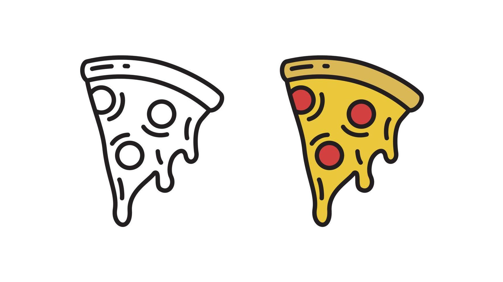 icono de pizza. pizzería de símbolo lineal de comida rápida. ilustración vectorial simple en estilo plano. vector