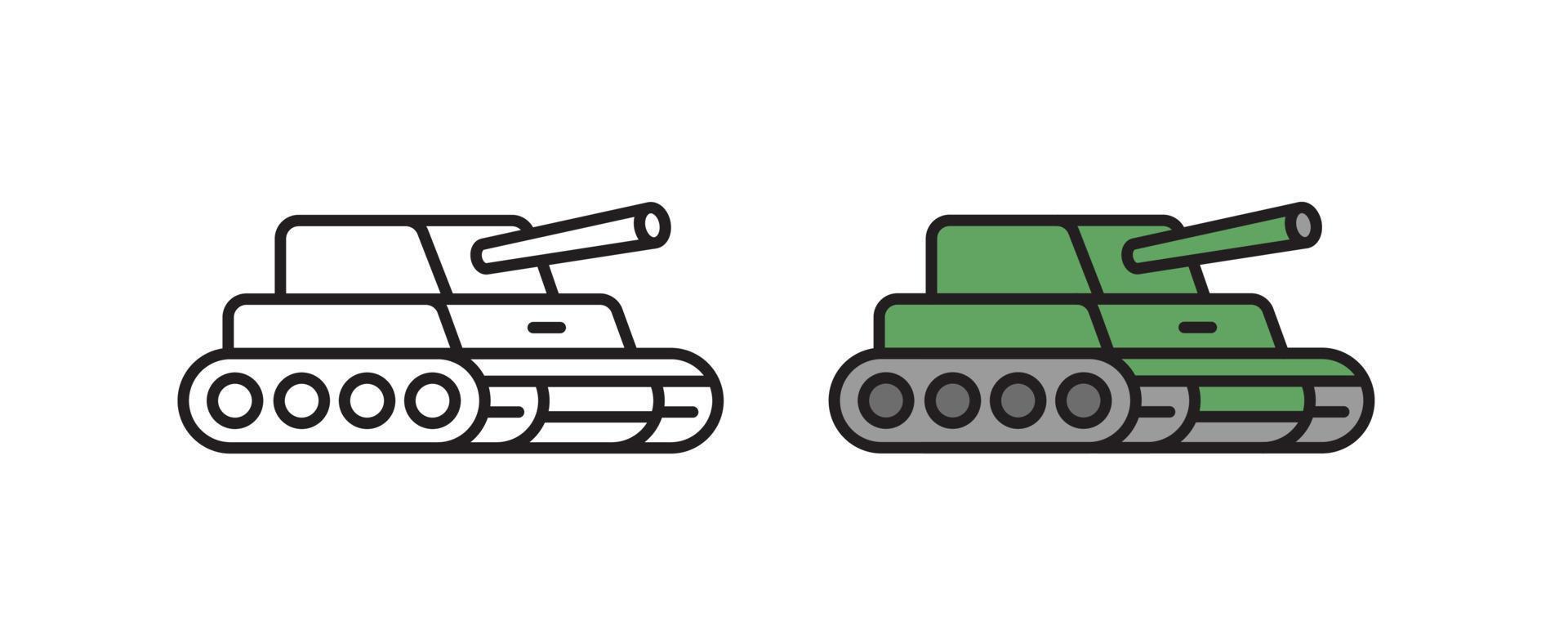Tank icon. Transport symbol in linear style vector. vector