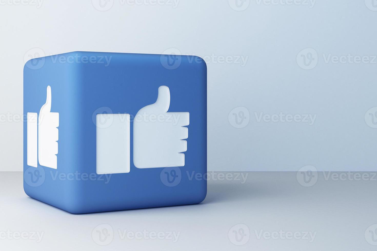 Like icon designed 3d box with white background. 3d rendering photo