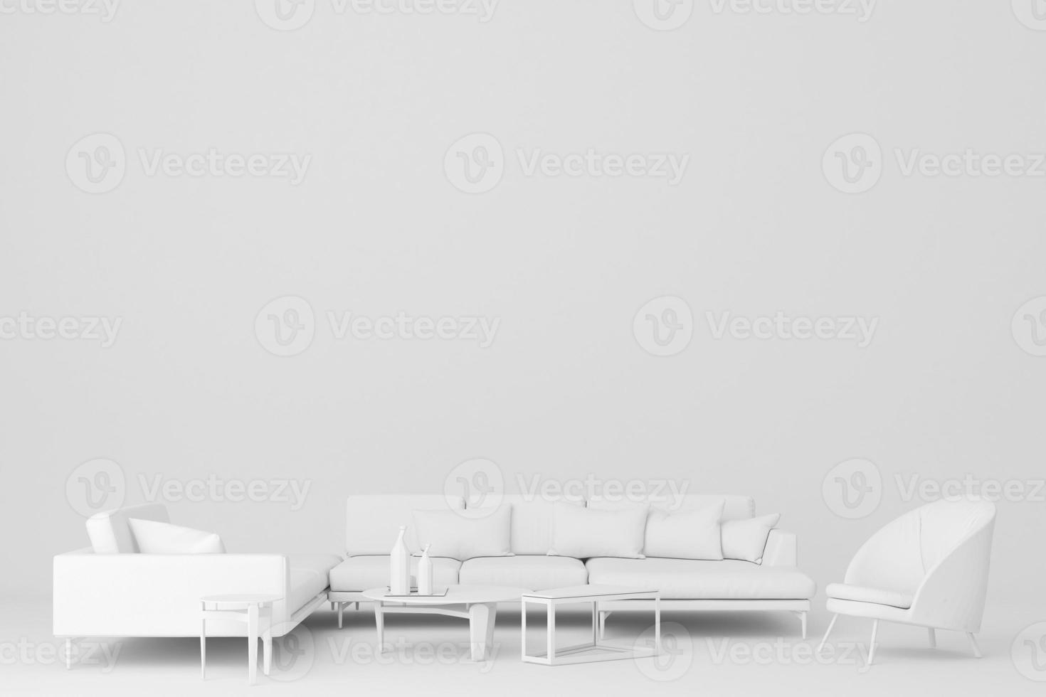 estante de muebles abstractos y marco de obras de arte con renderizado plant.3d foto