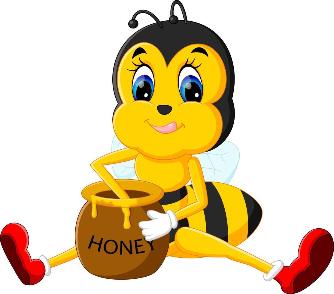 illustration of cute bee cartoon vector