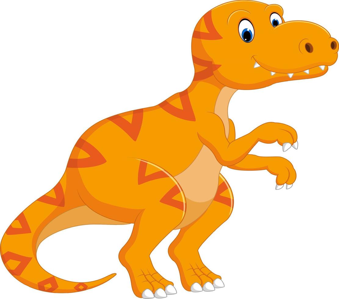 dibujos animados lindo tiranosaurio vector