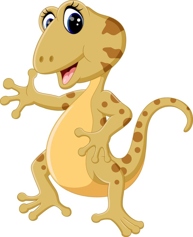 illustration of Cartoon cute lizard vector