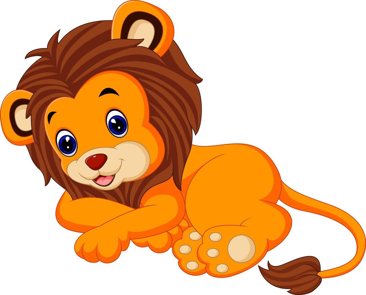 Cute lion cartoon vector