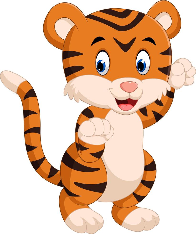 Cute tiger cartoon vector