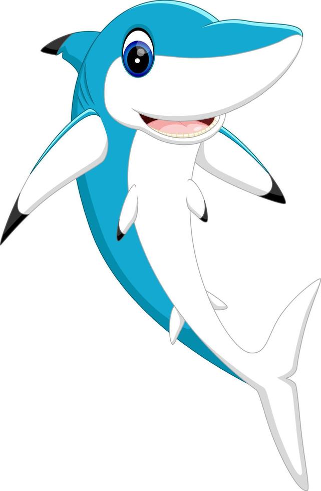 illustration of cute shark cartoon vector