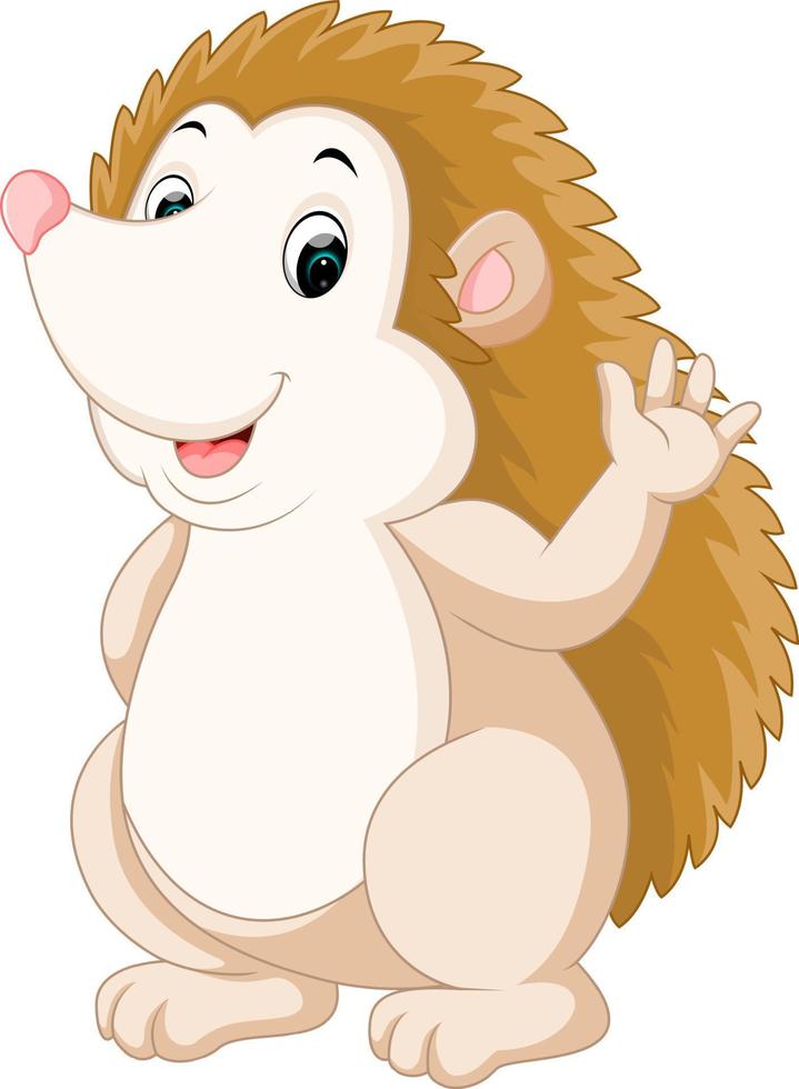 Cute hedgehog cartoon vector