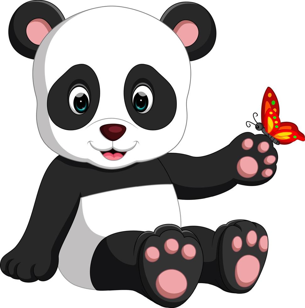 baby panda cartoon vector
