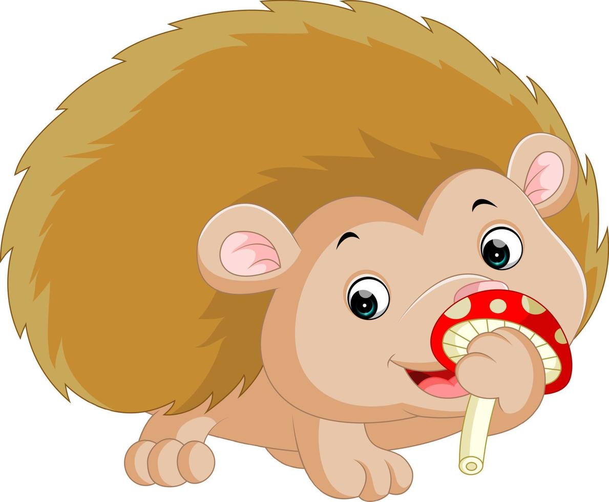 Cute hedgehog cartoon vector