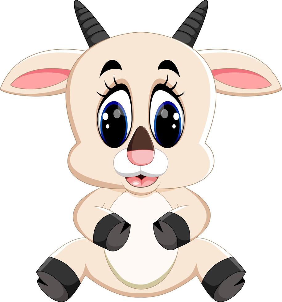 Cute goat cartoon vector